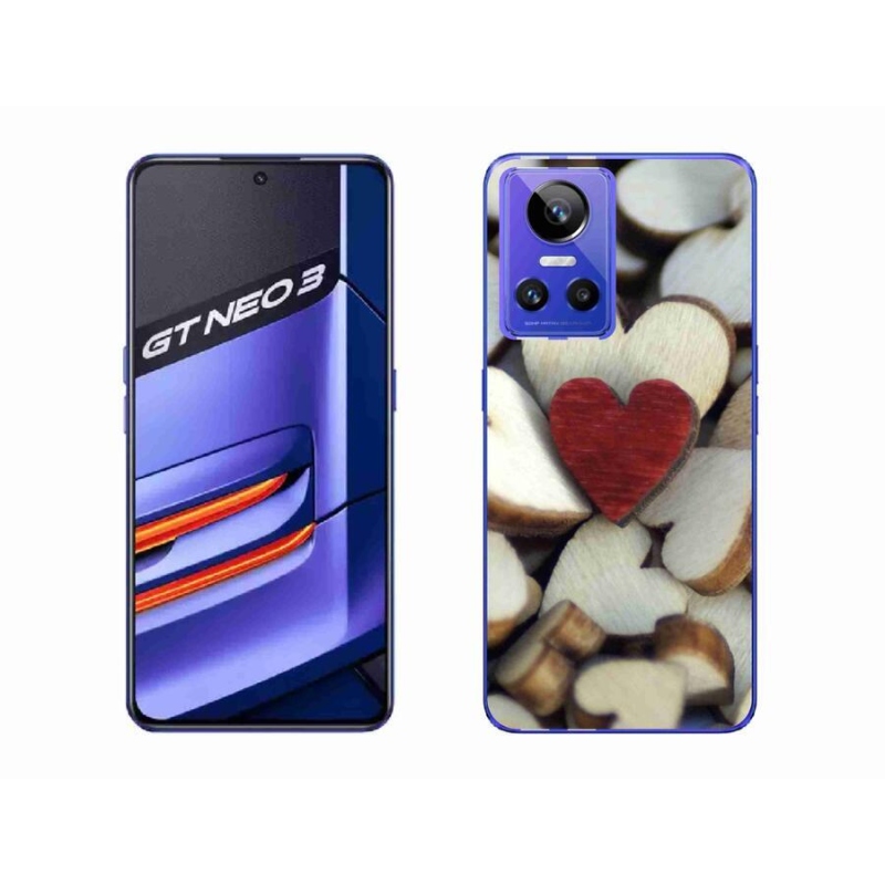 Gelový kryt mmCase na mobil Realme GT Neo 3 - gravírované červené srdce