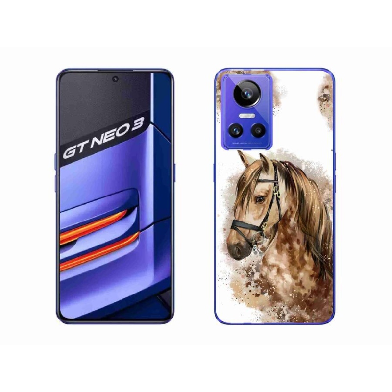 Gelový kryt mmCase na mobil Realme GT Neo 3 - hnědý kreslený kůň
