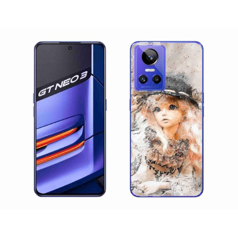 Gelový kryt mmCase na mobil Realme GT Neo 3 - holčička s kloboukem