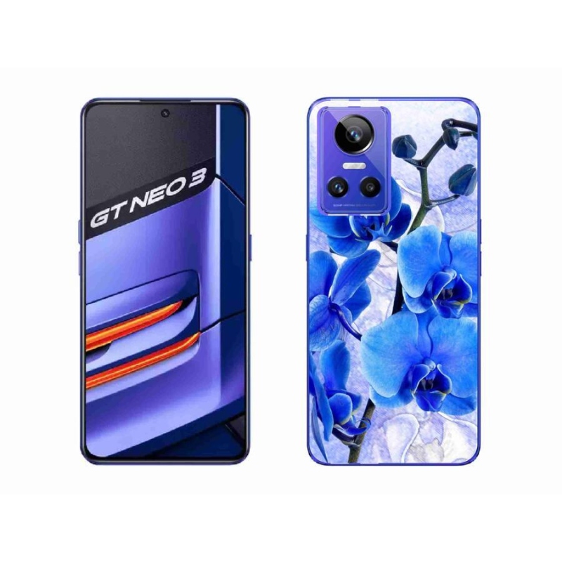 Gelový kryt mmCase na mobil Realme GT Neo 3 - modré květy
