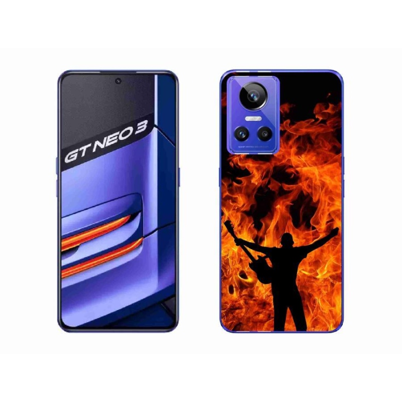 Gelový kryt mmCase na mobil Realme GT Neo 3 - muzikant a oheň