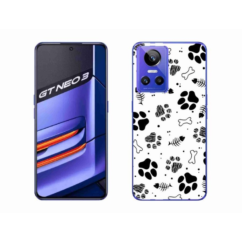 Gelový kryt mmCase na mobil Realme GT Neo 3 - psí tlapky 1
