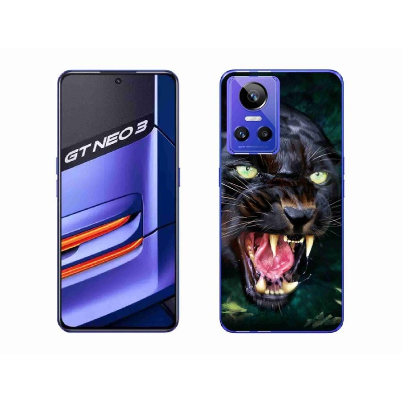 Gelový kryt mmCase na mobil Realme GT Neo 3 - rozzuřený černý panter