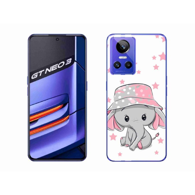 Gelový kryt mmCase na mobil Realme GT Neo 3 - růžový slon