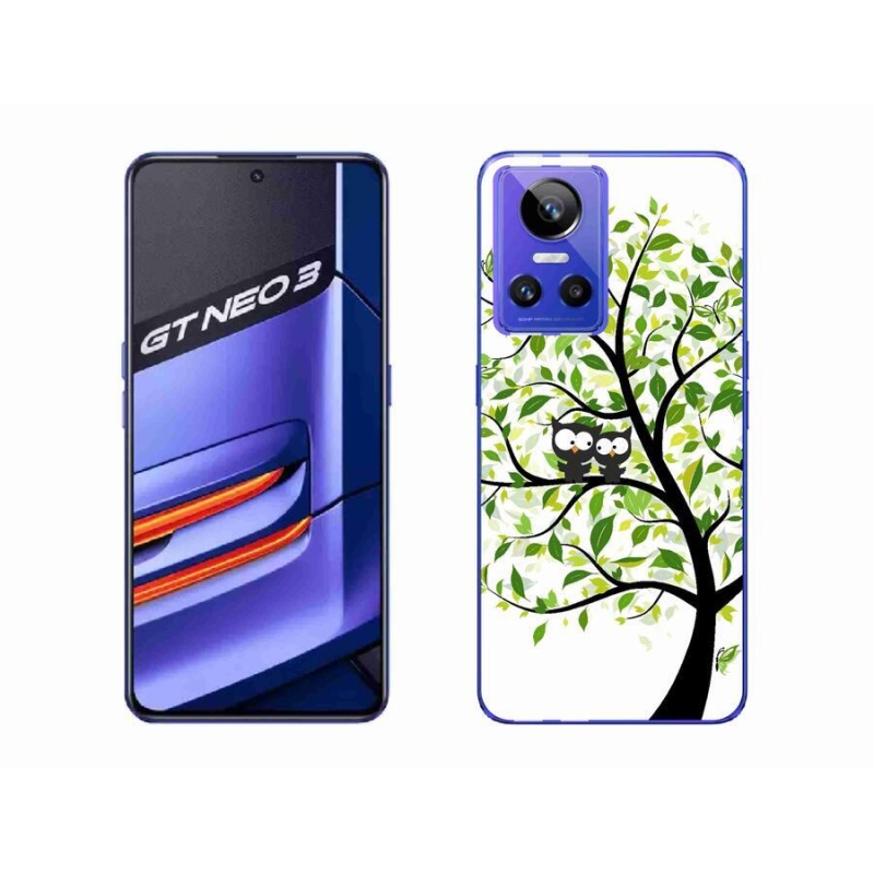 Gelový kryt mmCase na mobil Realme GT Neo 3 - sovičky na stromě