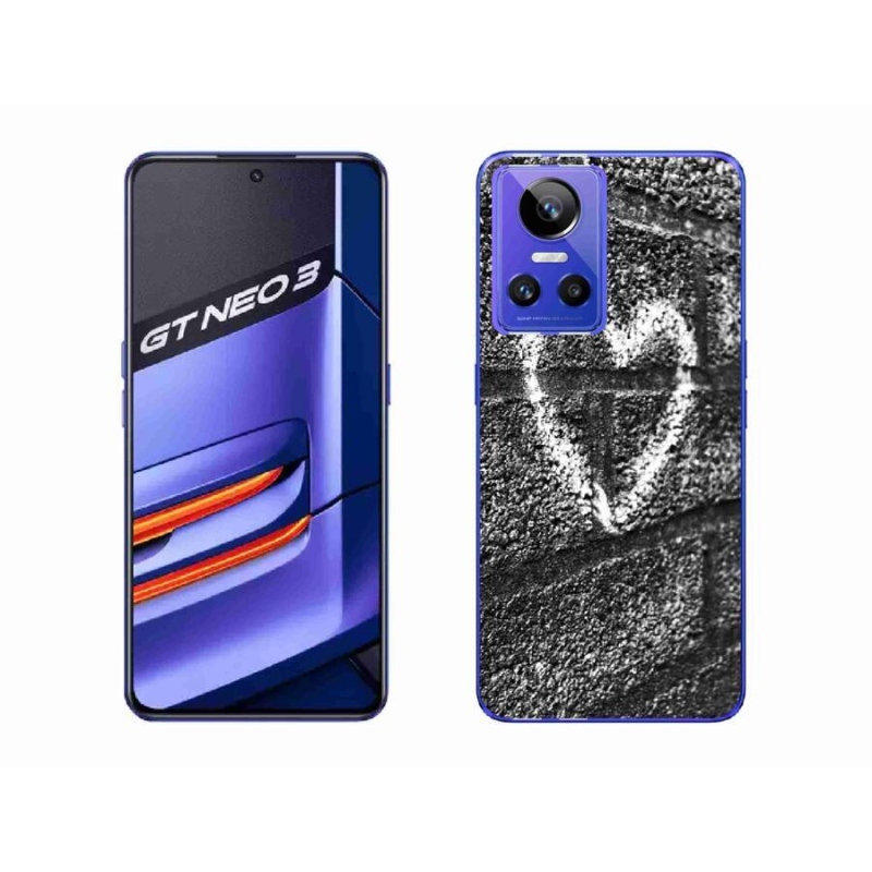 Gelový kryt mmCase na mobil Realme GT Neo 3 - srdce na zdi