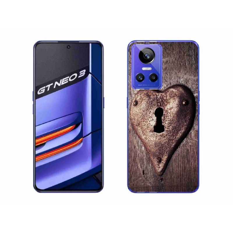 Gelový kryt mmCase na mobil Realme GT Neo 3 - zámek ve tvaru srdce