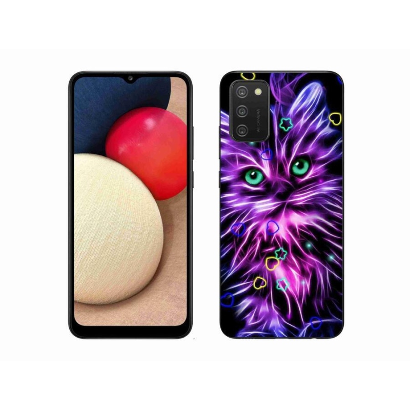 Gelový kryt mmCase na mobil Samsung Galaxy A02s (164.2x75.9x9.1mm) - abstraktní kočka