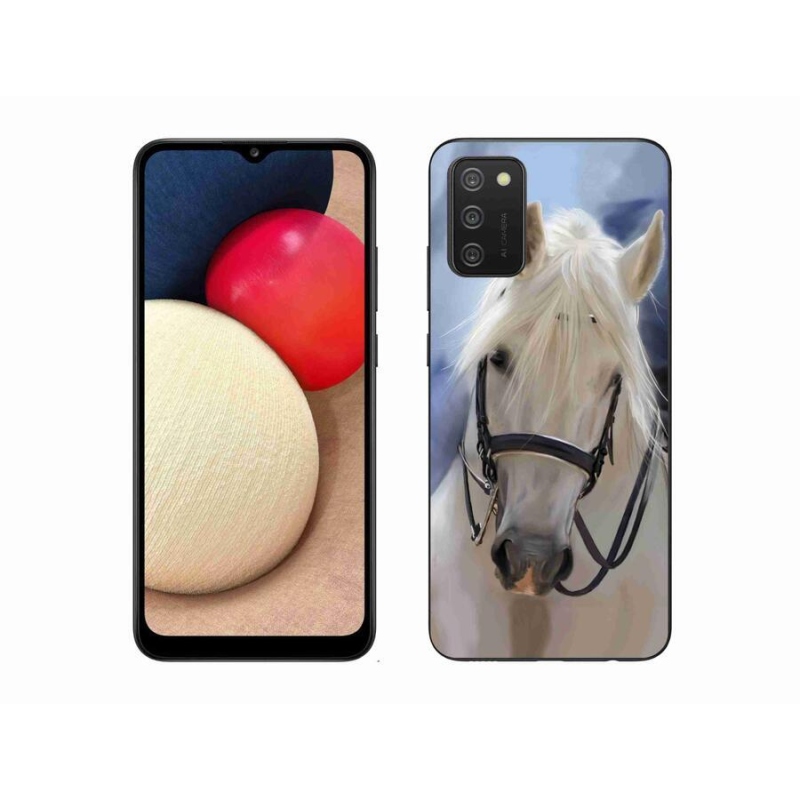 Gelový kryt mmCase na mobil Samsung Galaxy A02s (164.2x75.9x9.1mm) - bílý kůň
