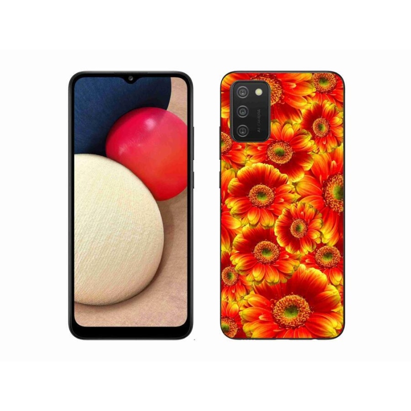 Gelový kryt mmCase na mobil Samsung Galaxy A02s (164.2x75.9x9.1mm) - gerbera 1