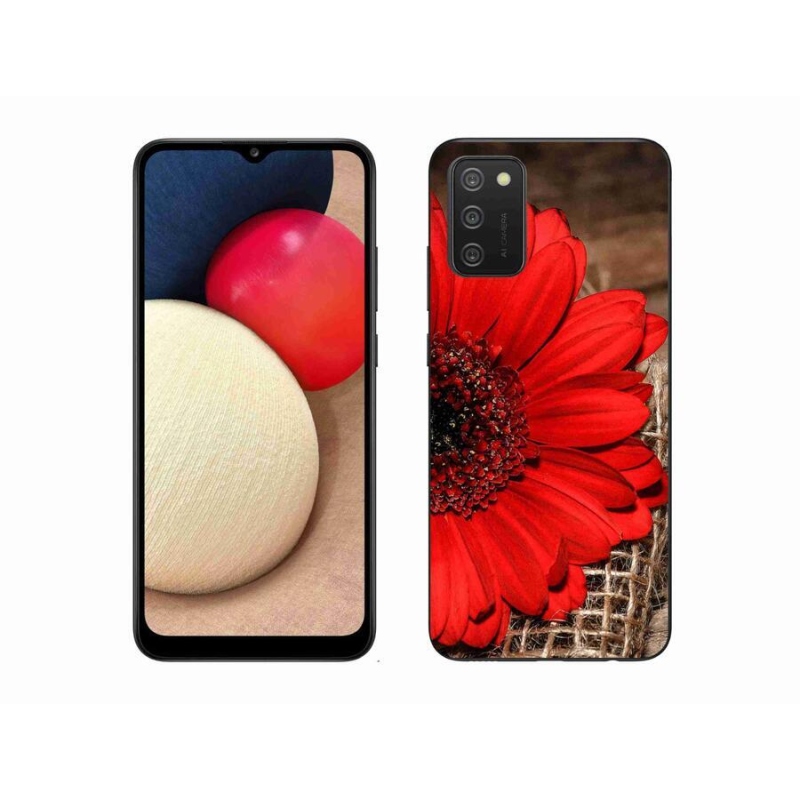 Gelový kryt mmCase na mobil Samsung Galaxy A02s (164.2x75.9x9.1mm) - gerbera