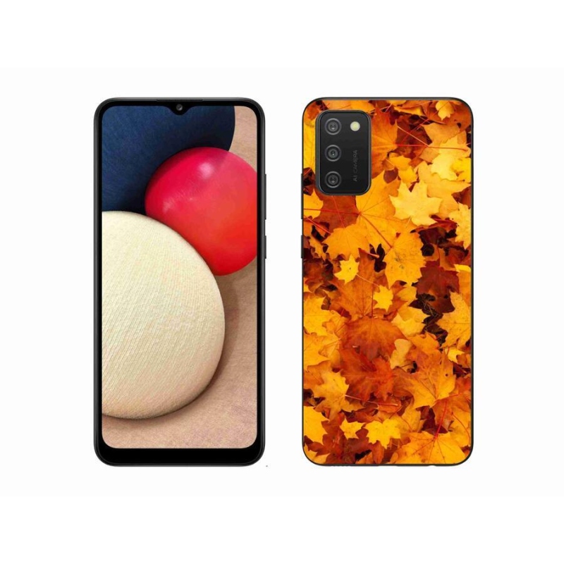 Gelový kryt mmCase na mobil Samsung Galaxy A02s (164.2x75.9x9.1mm) - javorové listy