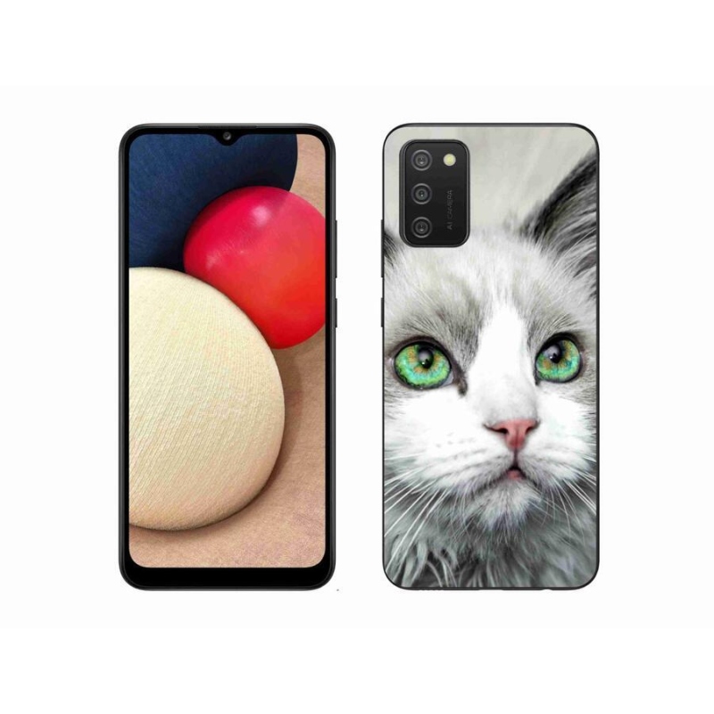 Gelový kryt mmCase na mobil Samsung Galaxy A02s (164.2x75.9x9.1mm) - kočičí pohled