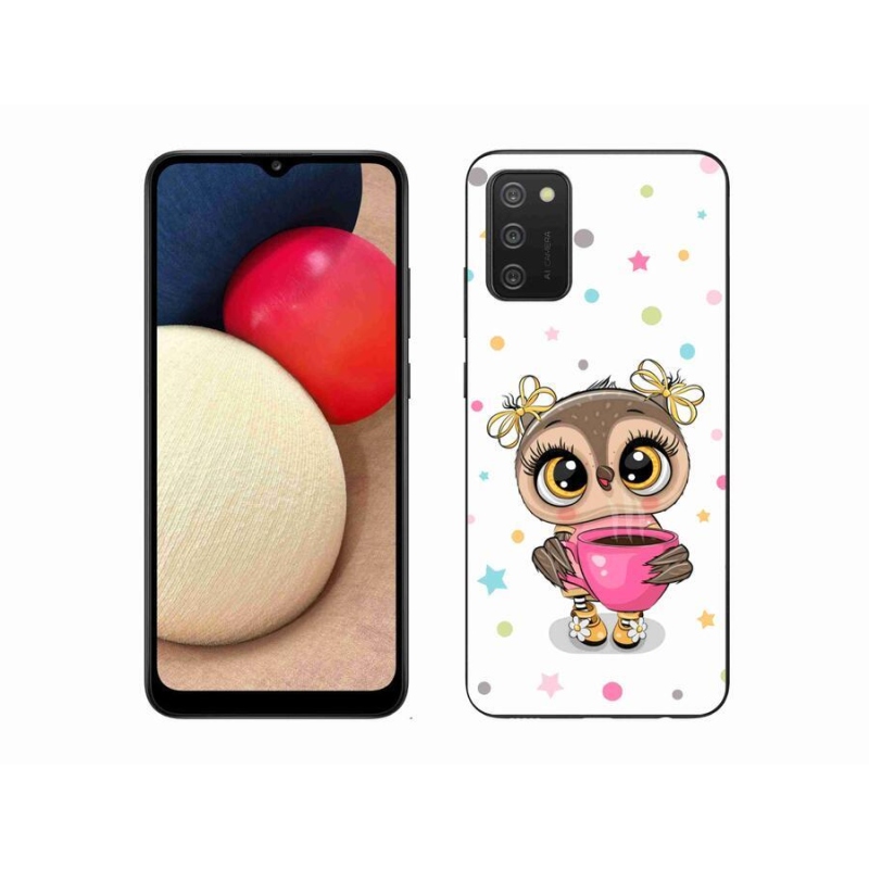 Gelový kryt mmCase na mobil Samsung Galaxy A02s (164.2x75.9x9.1mm) - kreslená sovička
