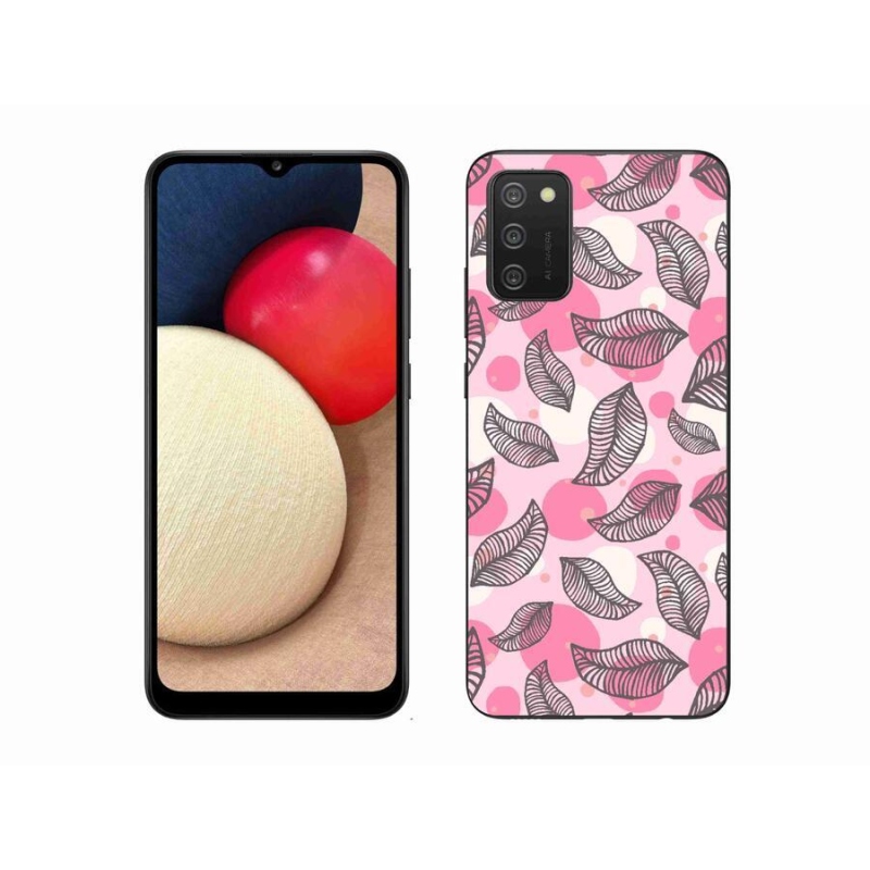 Gelový kryt mmCase na mobil Samsung Galaxy A02s (164.2x75.9x9.1mm) - kreslené padající listy