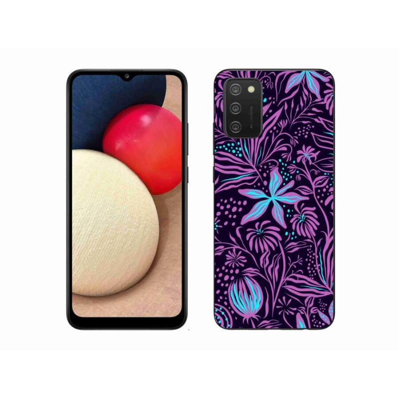 Gelový kryt mmCase na mobil Samsung Galaxy A02s (164.2x75.9x9.1mm) - květiny 2