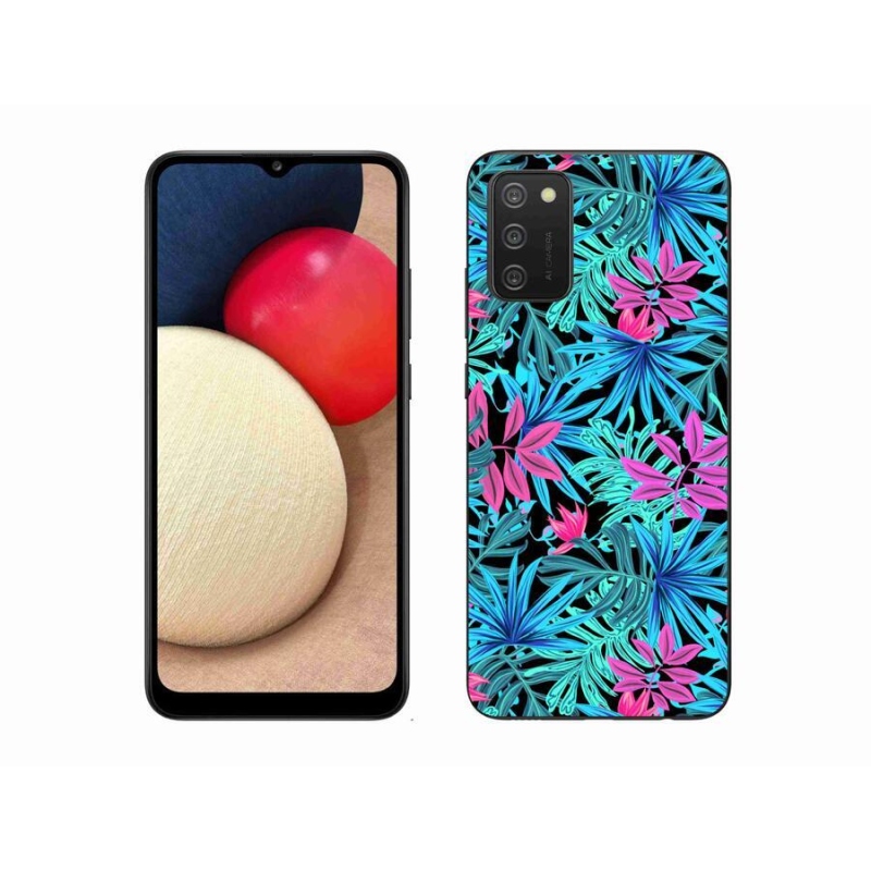 Gelový kryt mmCase na mobil Samsung Galaxy A02s (164.2x75.9x9.1mm) - květiny 3