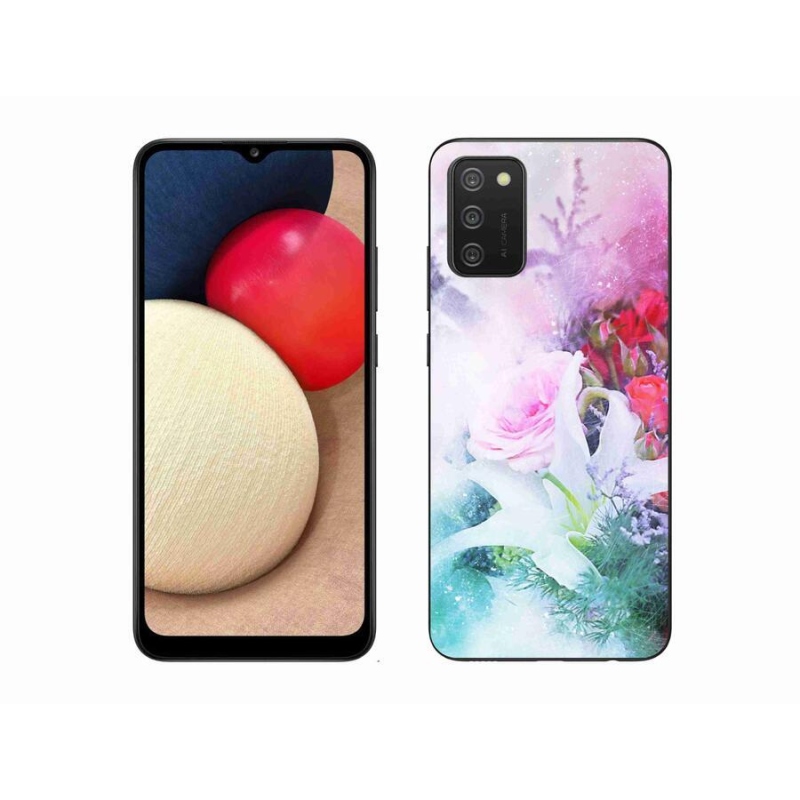 Gelový kryt mmCase na mobil Samsung Galaxy A02s (164.2x75.9x9.1mm) - květiny 4