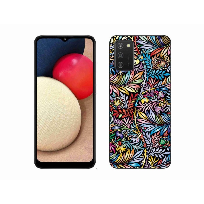 Gelový kryt mmCase na mobil Samsung Galaxy A02s (164.2x75.9x9.1mm) - květiny 5
