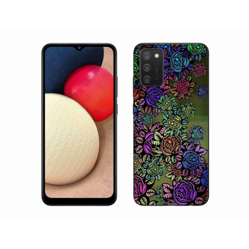 Gelový kryt mmCase na mobil Samsung Galaxy A02s (164.2x75.9x9.1mm) - květiny 6