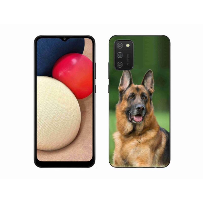 Gelový kryt mmCase na mobil Samsung Galaxy A02s (164.2x75.9x9.1mm) - německý ovčák