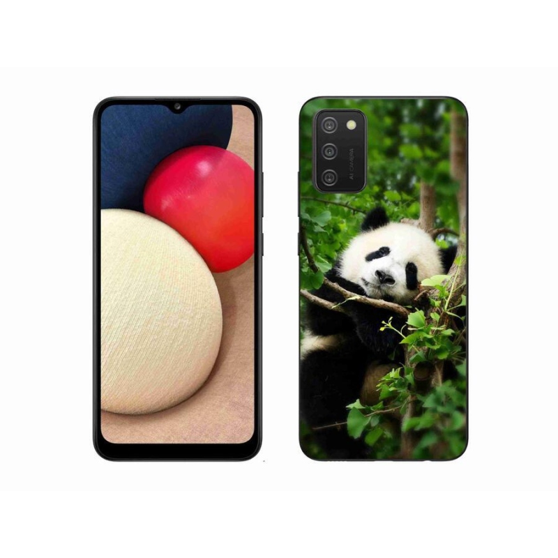 Gelový kryt mmCase na mobil Samsung Galaxy A02s (164.2x75.9x9.1mm) - panda