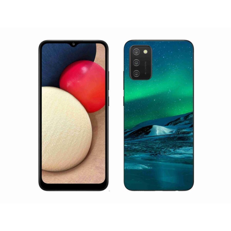 Gelový kryt mmCase na mobil Samsung Galaxy A02s (164.2x75.9x9.1mm) - polární záře