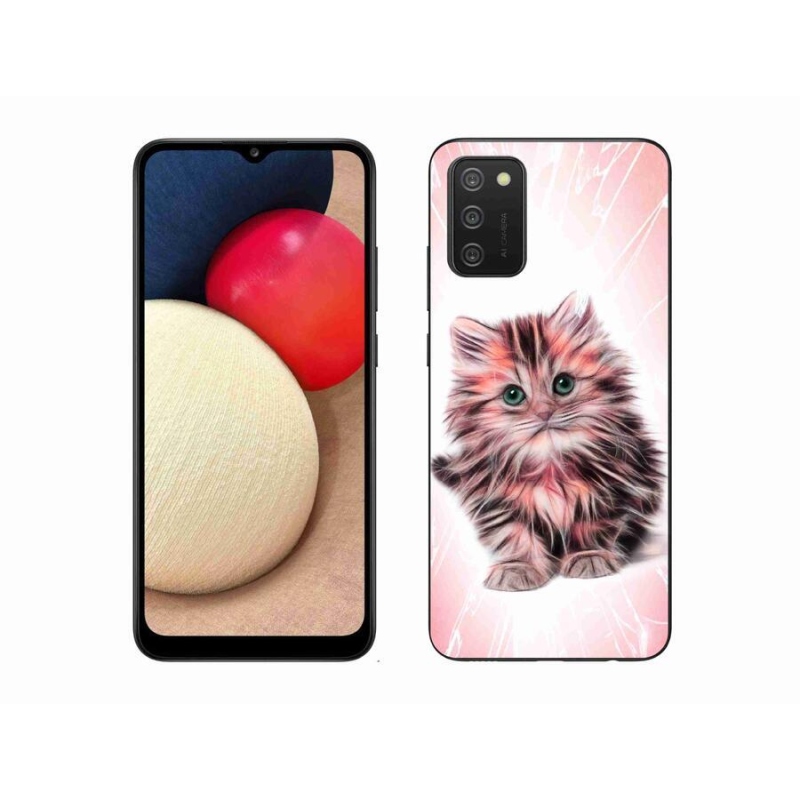 Gelový kryt mmCase na mobil Samsung Galaxy A02s (164.2x75.9x9.1mm) - roztomilé kotě
