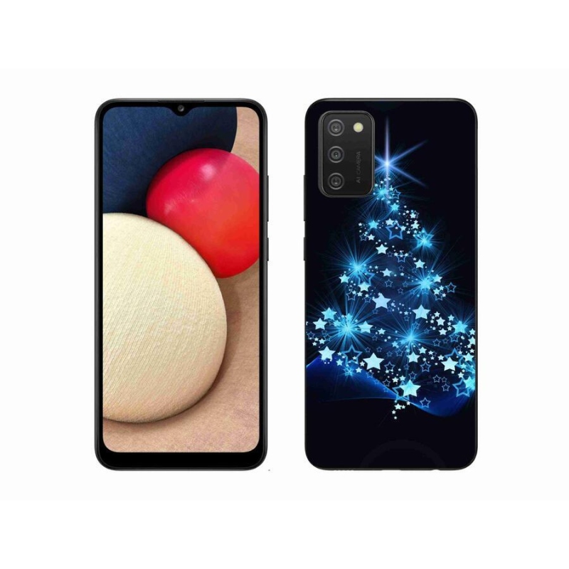 Gelový kryt mmCase na mobil Samsung Galaxy A02s (164.2x75.9x9.1mm) - vánoční stromek