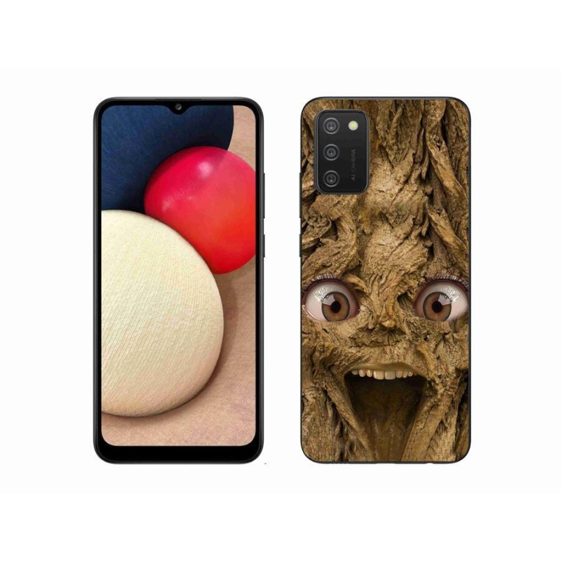 Gelový kryt mmCase na mobil Samsung Galaxy A02s (164.2x75.9x9.1mm) - veselý strom s očima