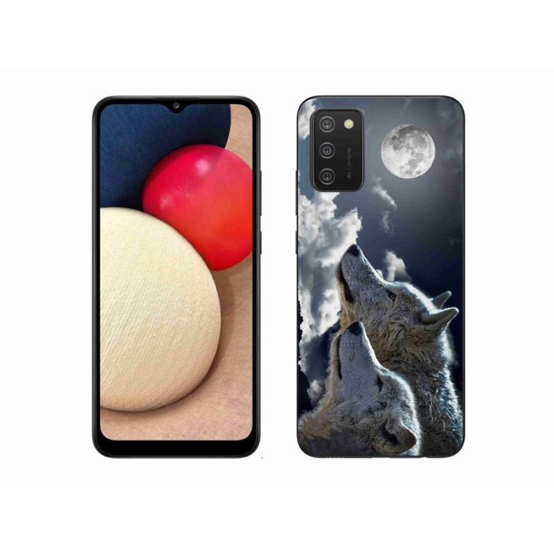 Gelový kryt mmCase na mobil Samsung Galaxy A02s (164.2x75.9x9.1mm) - vlci