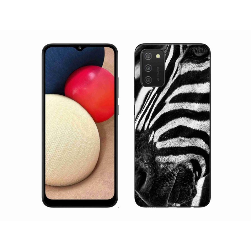 Gelový kryt mmCase na mobil Samsung Galaxy A02s (164.2x75.9x9.1mm) - zebra