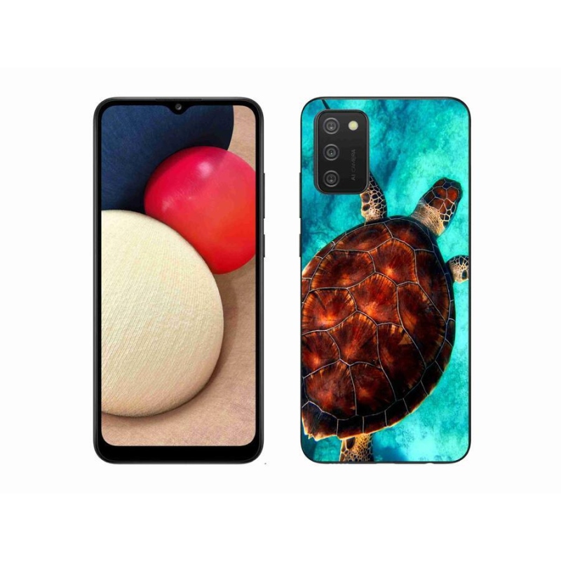 Gelový kryt mmCase na mobil Samsung Galaxy A02s (164.2x75.9x9.1mm) - želva