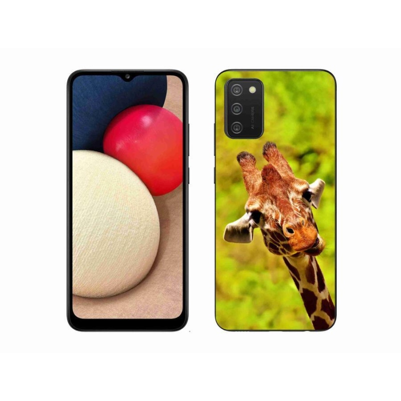 Gelový kryt mmCase na mobil Samsung Galaxy A02s (164.2x75.9x9.1mm) - žirafa