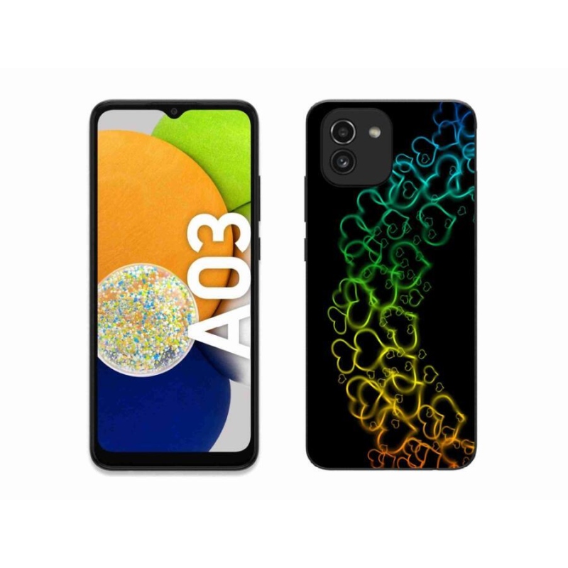 Gelový kryt mmCase na mobil Samsung Galaxy A03 - barevná srdíčka