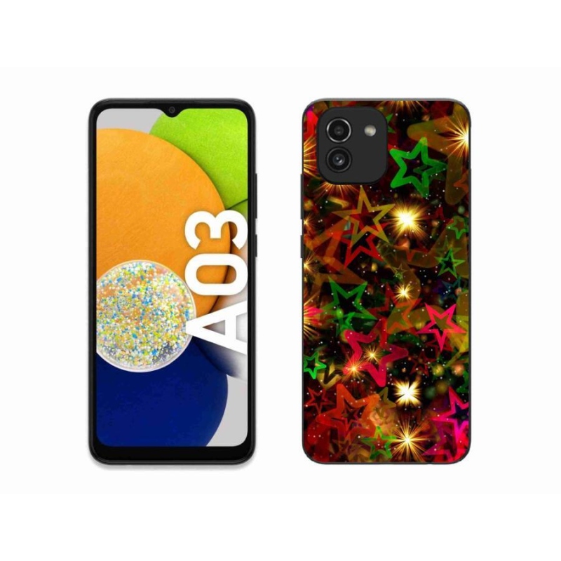 Gelový kryt mmCase na mobil Samsung Galaxy A03 - barevné hvězdičky
