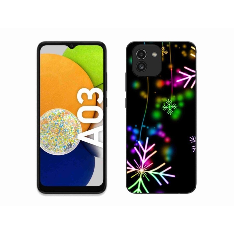 Gelový kryt mmCase na mobil Samsung Galaxy A03 - barevné vločky