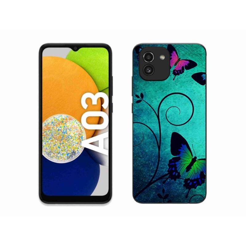 Gelový kryt mmCase na mobil Samsung Galaxy A03 - barevní motýli