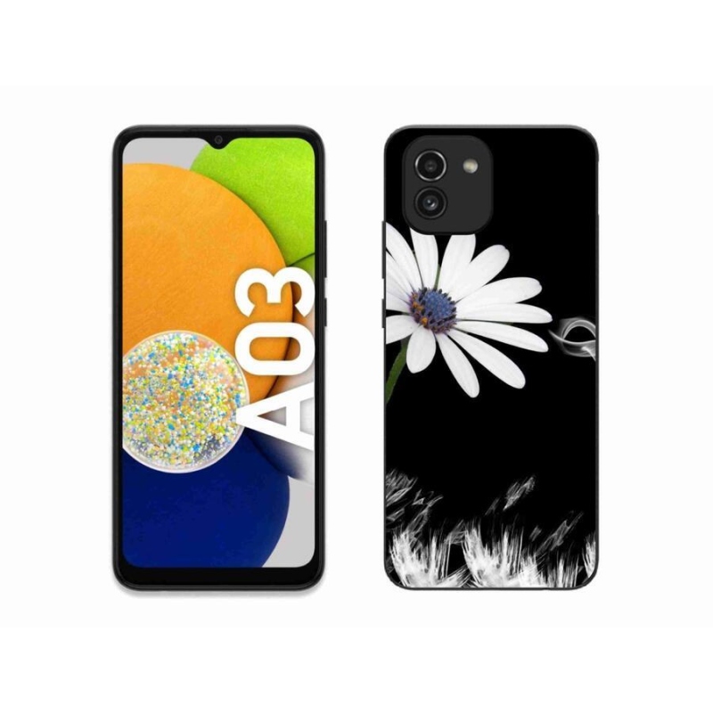 Gelový kryt mmCase na mobil Samsung Galaxy A03 - bílá květina