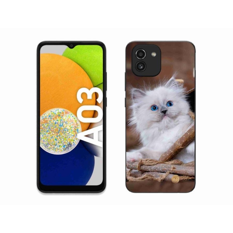 Gelový kryt mmCase na mobil Samsung Galaxy A03 - bílé kotě