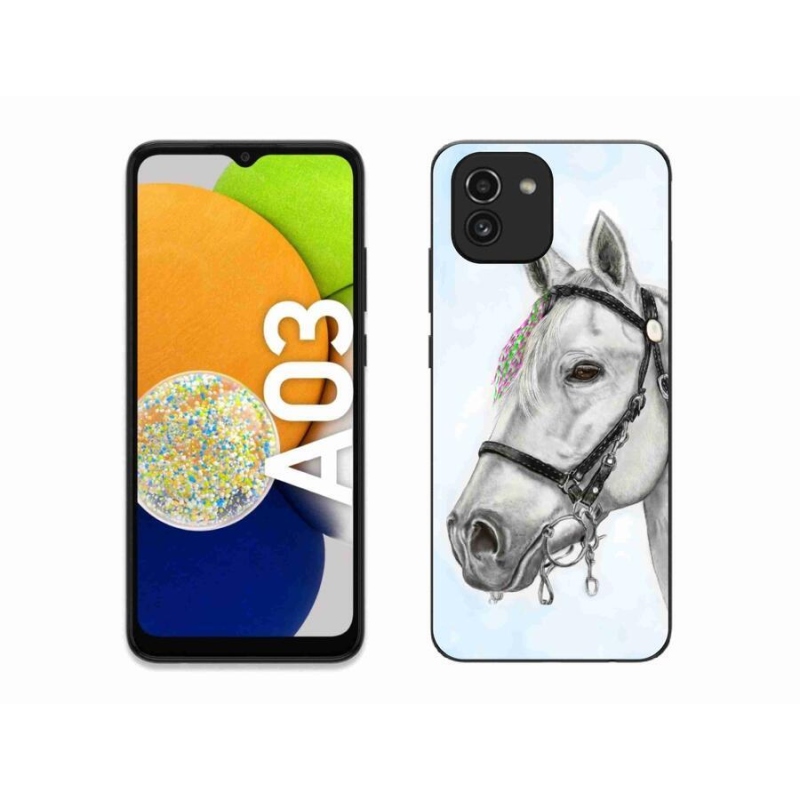 Gelový kryt mmCase na mobil Samsung Galaxy A03 - bílý kůň 1