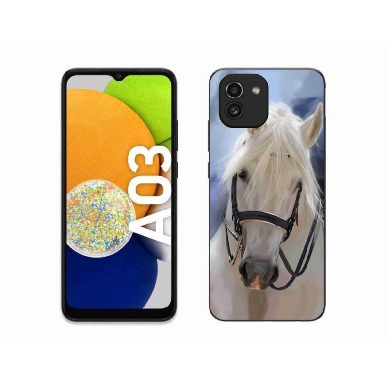 Gelový kryt mmCase na mobil Samsung Galaxy A03 - bílý kůň