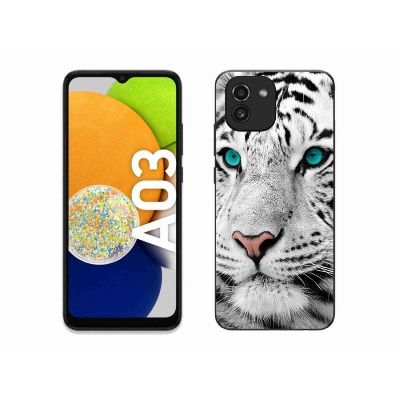 Gelový kryt mmCase na mobil Samsung Galaxy A03 - bílý tygr