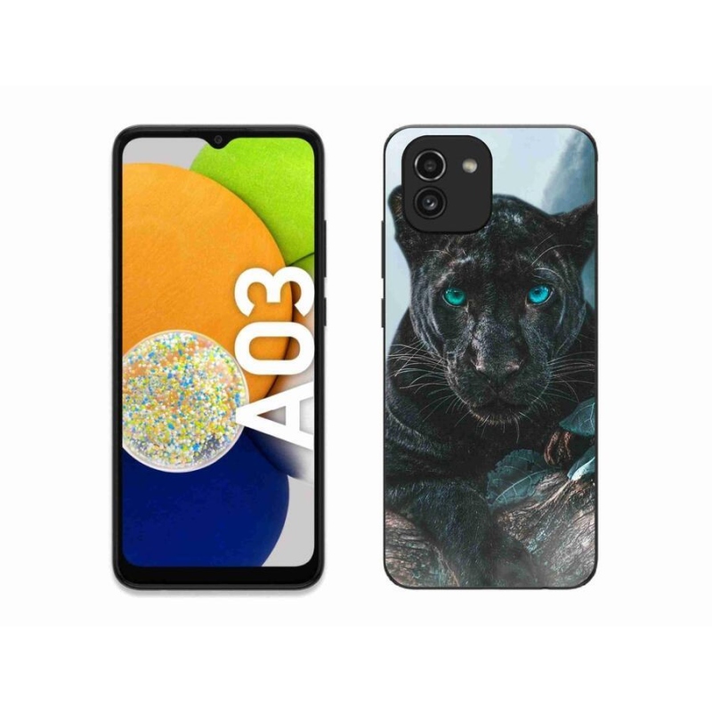 Gelový kryt mmCase na mobil Samsung Galaxy A03 - černý panter