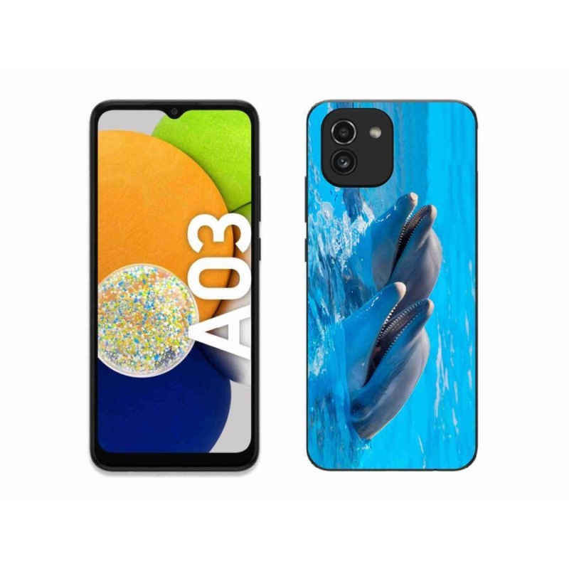 Gelový kryt mmCase na mobil Samsung Galaxy A03 - delfíni
