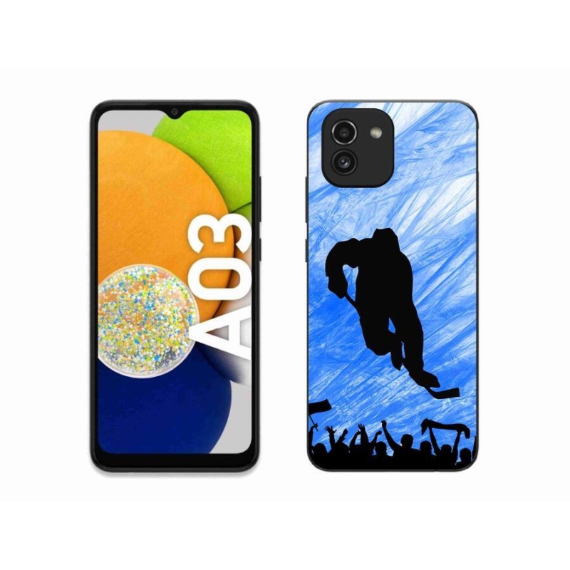 Gelový kryt mmCase na mobil Samsung Galaxy A03 - hokejový hráč