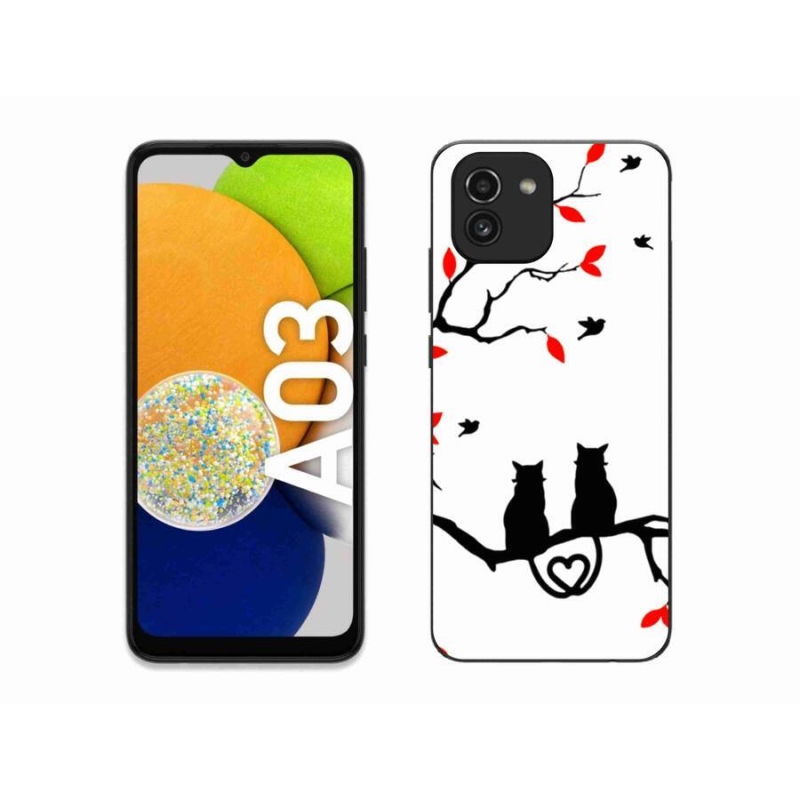 Gelový kryt mmCase na mobil Samsung Galaxy A03 - kočičí láska