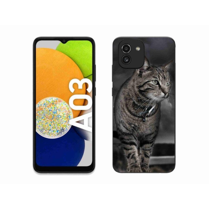 Gelový kryt mmCase na mobil Samsung Galaxy A03 - kočka