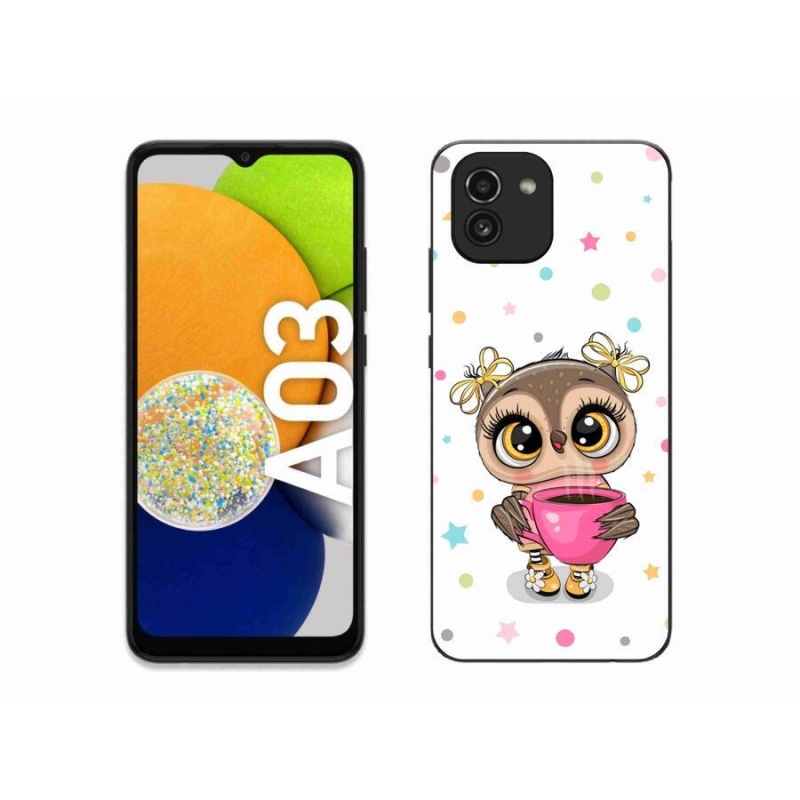 Gelový kryt mmCase na mobil Samsung Galaxy A03 - kreslená sovička