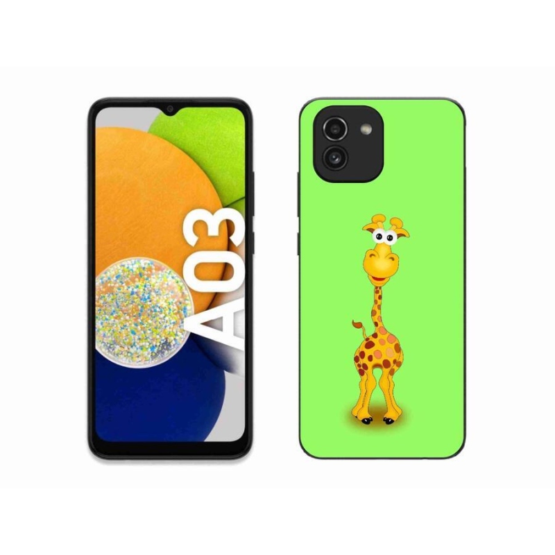Gelový kryt mmCase na mobil Samsung Galaxy A03 - kreslená žirafa